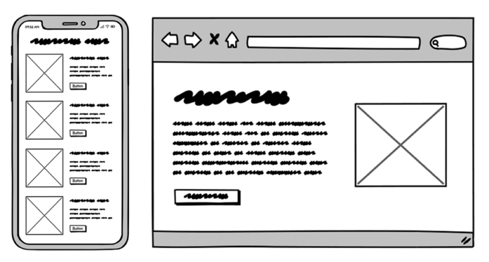 Low-fidelity Balsamiq wireframes